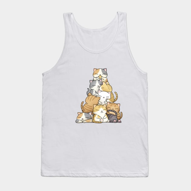 Chubby Cat Christmas Tree (White) Tank Top by Takeda_Art